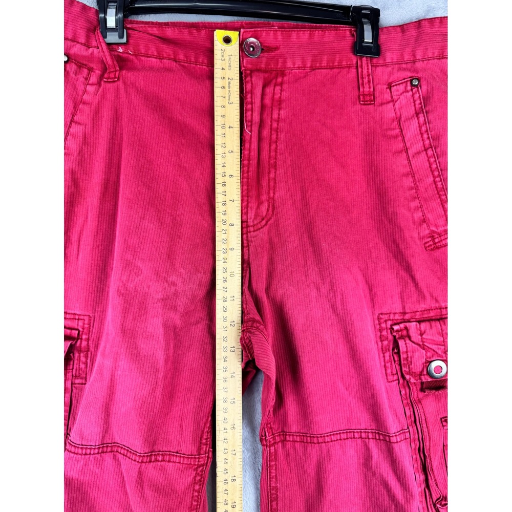 Pepe Jeans Mens Red Paratrooper Cargo Shorts Size 34 Utility Streetwear  y2k‎ - Picture 5 of 11